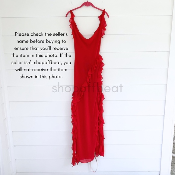 NEW House of CB Ariela Ruffle Maxi Dress Red Rose Cherry Medium - Picture 15 of 17